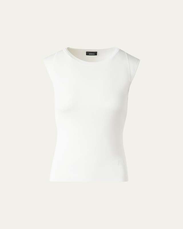 Sleeveless Fitted Silk Knit Top